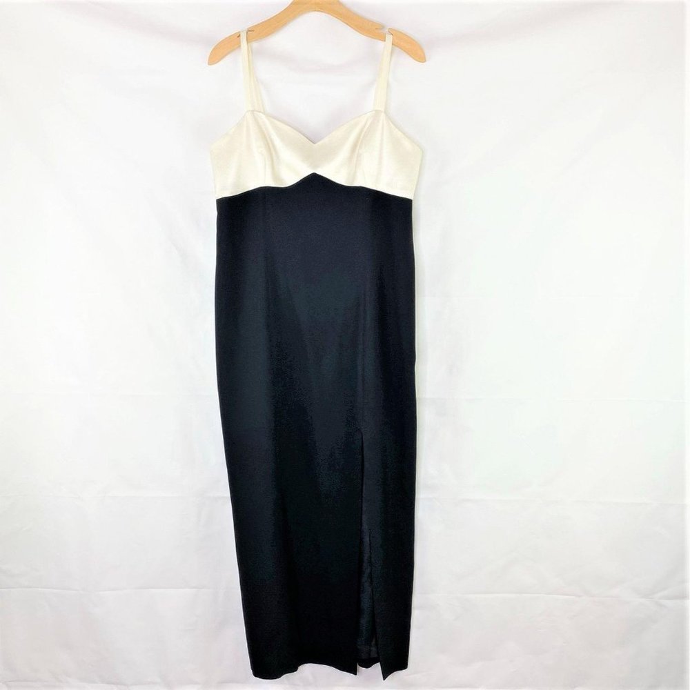VTG 80s Liz Claiborne Night Slinky Tuxedo Dress